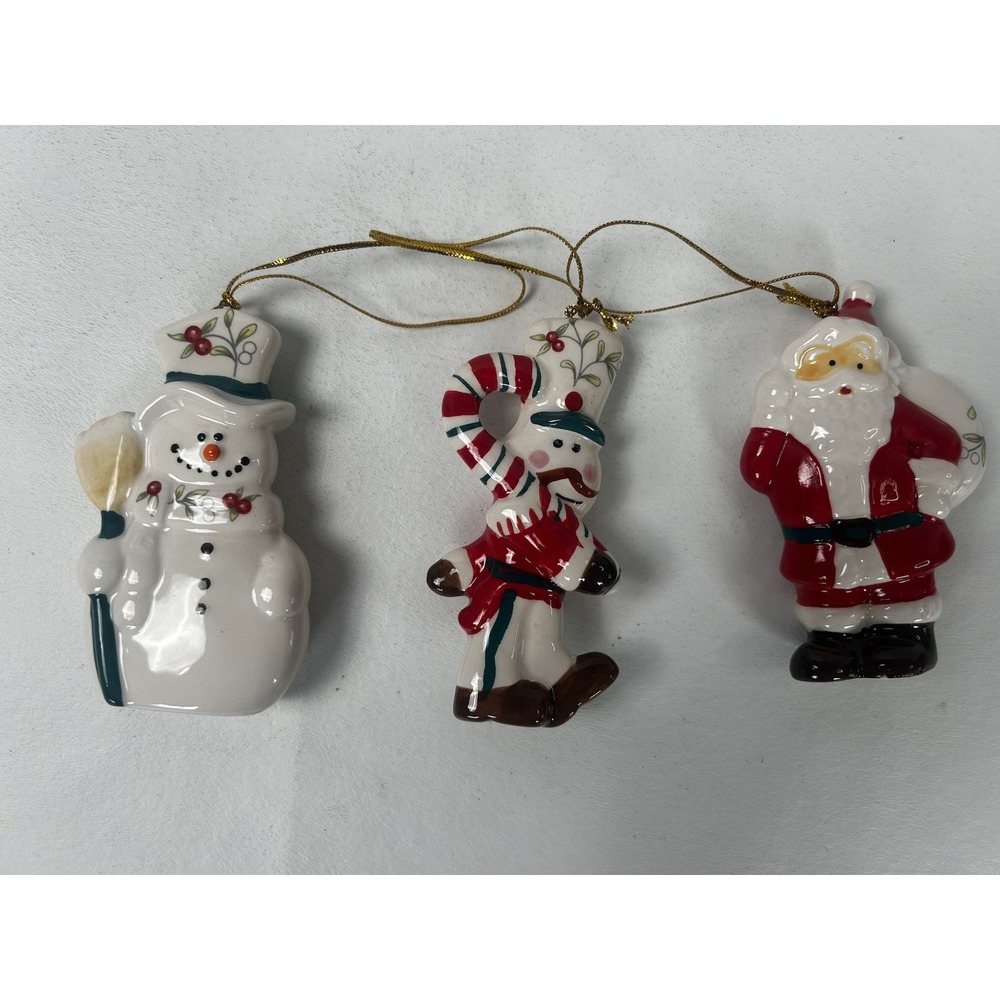 2012 Pfaltzgraff Winterberry Christmas Ornament Trio - Rare Hard to Find!